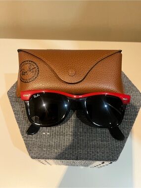 Ray-Ban Sunglasses Red & Black Two-Tone Frame